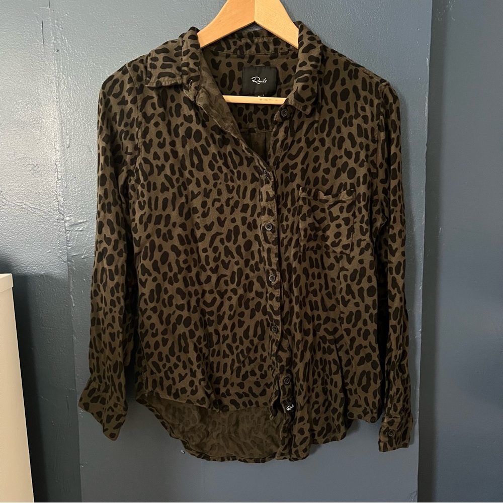 Rails Hunter Shirt | Olive Cheetah | Medium